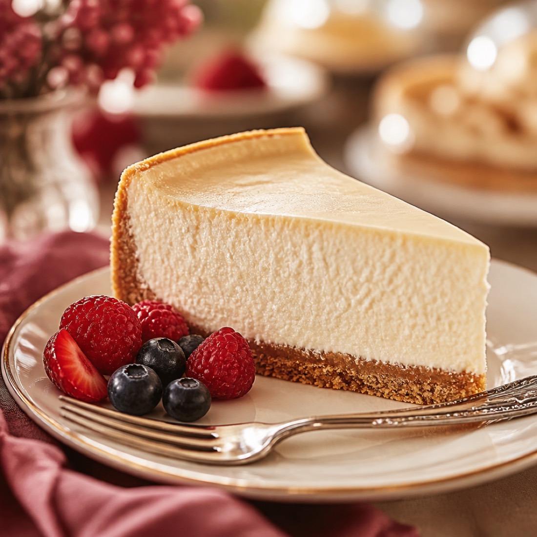 The Classic Strawberry cheesecake slice